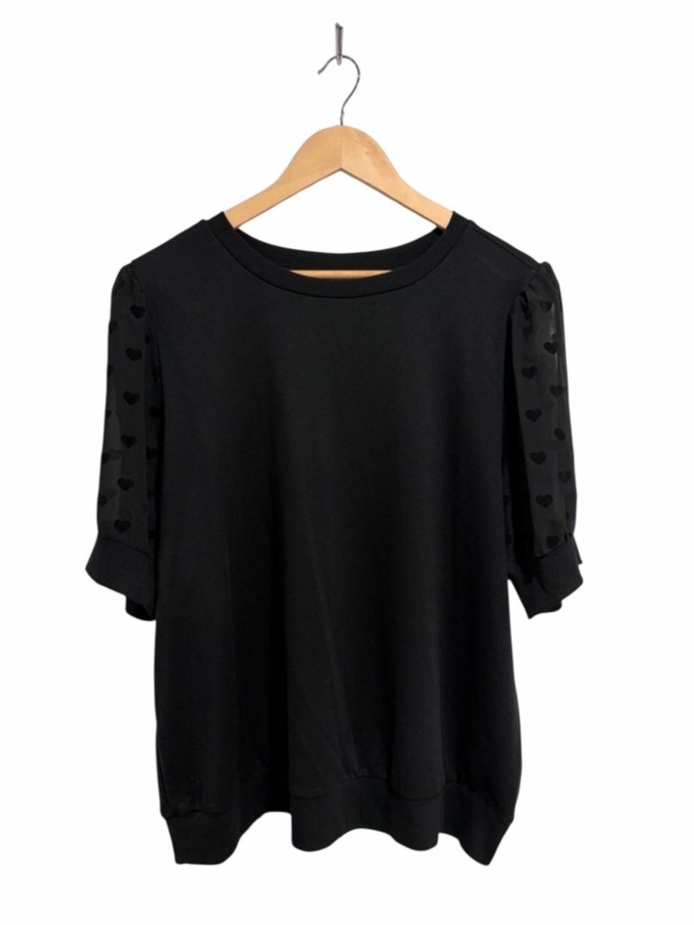 2/$40 torrid Women’s Lightweight French Terry Crewneck Lace SS Sweatshirt
